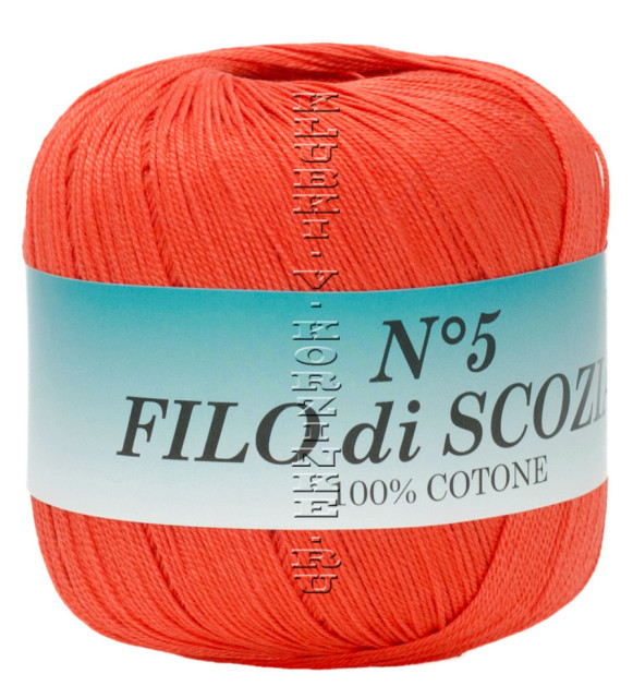 Пряжа Filo di Scozia №5 - (105 - Ярко - алый)