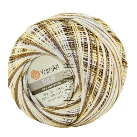Пряжа YarnArt Tulip - (454 - Коричневый, кремовый, желтый)