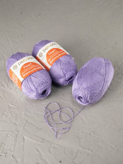 Пряжа Пехорка «Жемчужная» - (346 - Темно-сиреневый)