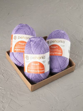 Пряжа Пехорка «Жемчужная» - (346 - Темно-сиреневый)