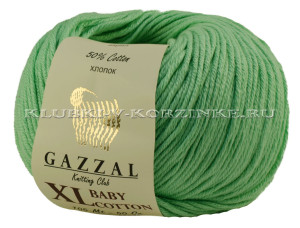 Пряжа GAZZAL (Газзал) Baby Cotton XL - (3425XL - Мятный) 50 г / 105 м50% хлопок, 50% акрил 