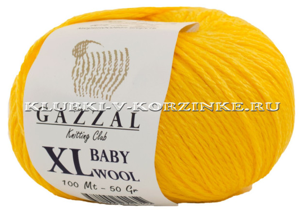 Пряжа GAZZAL BABY WOOL XL - (812 XL - Желтый)