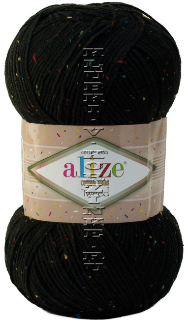 Пряжа Cotton Gold  Tweed Alize - (60 - Черный)