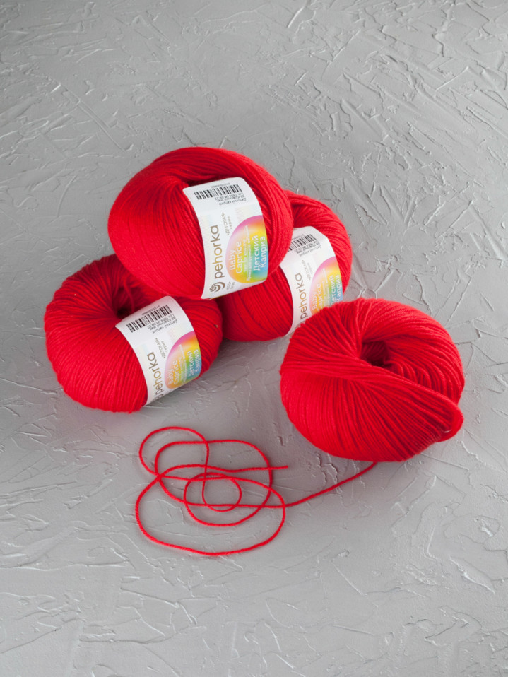 Пряжа Пехорка «Детский каприз» - (88 - Красный мак)