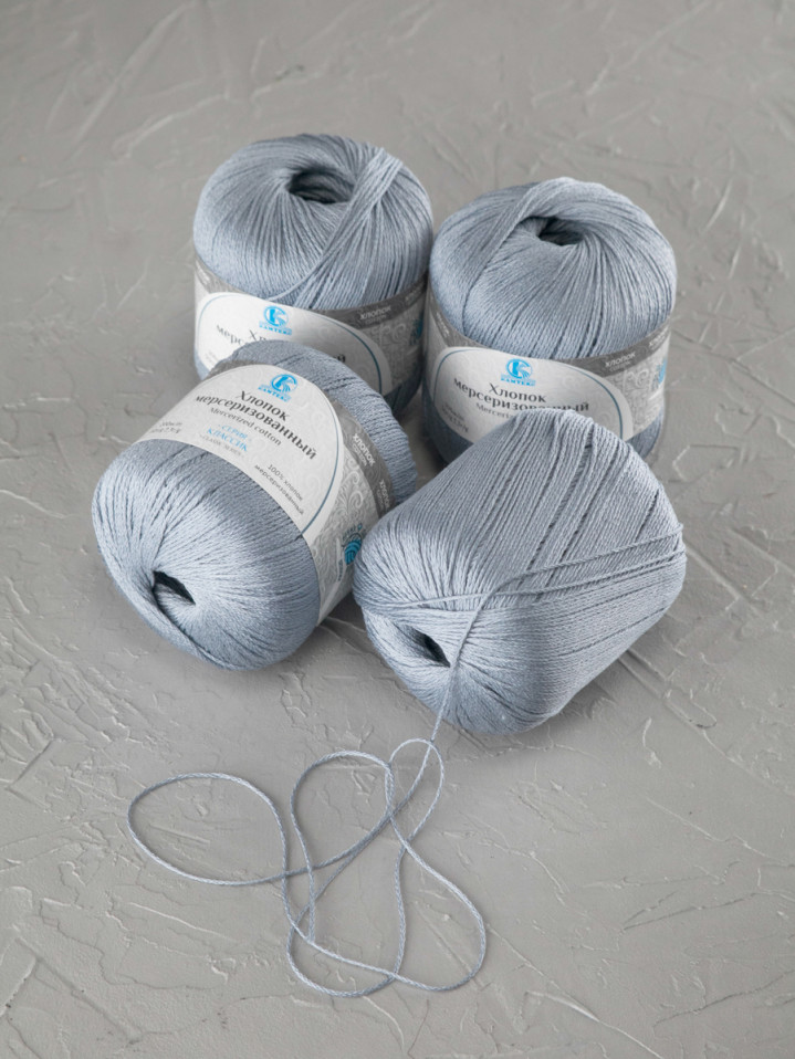 Пряжа Камтекс «Хлопок Мерсеризованный» - (169 - Серый)