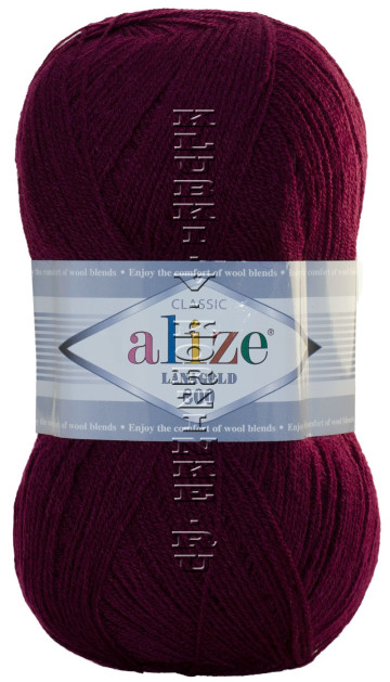 Пряжа Lanagold 800 Alize - (495 - Свекольно - красный)