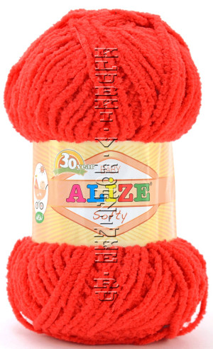Пряжа Softy Alize - (56 - Красный) 50 г, 115 м100% микрополиэстер 