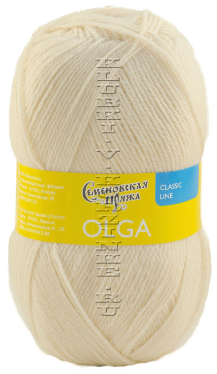 Пряжа Семеновская «Ольга» - (671 - Кремовый)