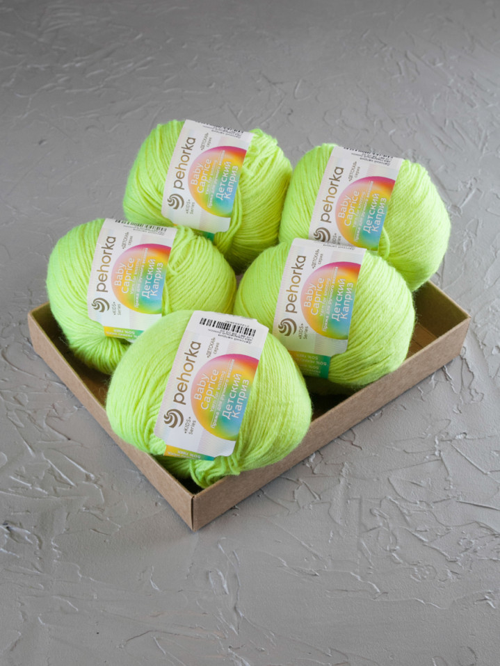 Пряжа Пехорка «Детский каприз» - (483 - Незрелый лимон)