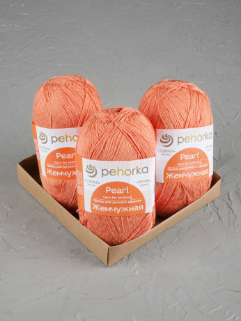 Пряжа Пехорка «Жемчужная» - (56 - темно-персиковый)