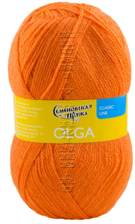 Пряжа Семеновская «Ольга» - (670 - Морковный)