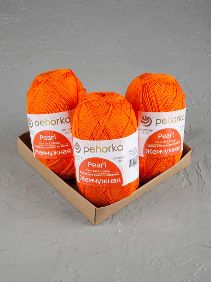 Пряжа Пехорка «Жемчужная» - (284 - Оранжевый)