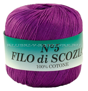 Пряжа Filo di Scozia №5 - (29 - Фиолетовый) 50 г / 226 м100% мерсеризованный хлопок