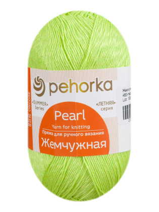 Пряжа Пехорка «Жемчужная» - (483 - Незрелый лимон)