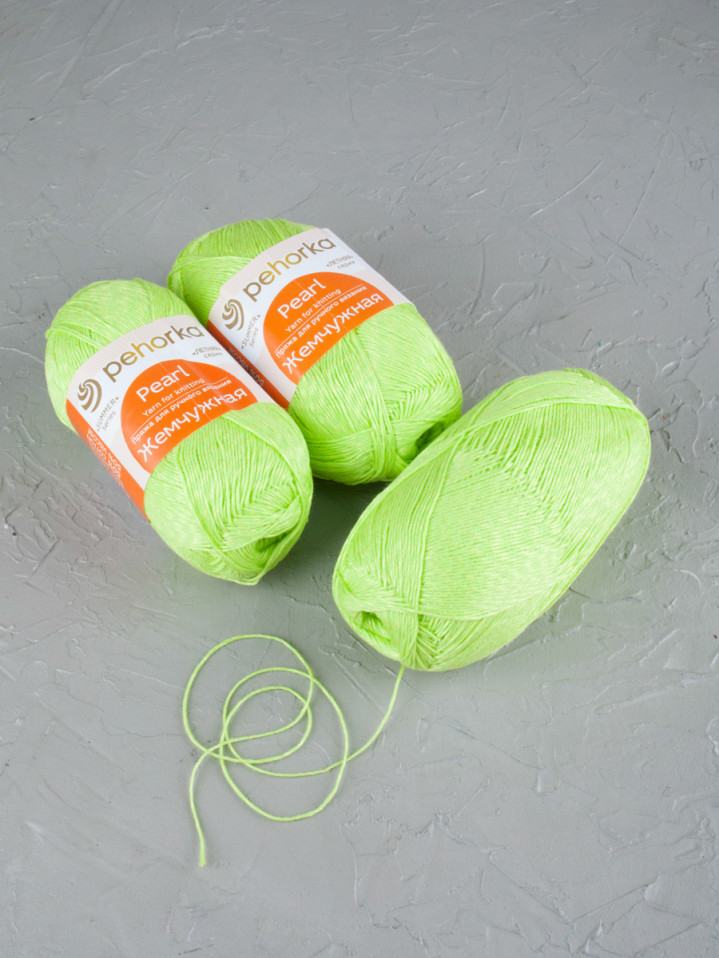 Пряжа Пехорка «Жемчужная» - (483 - Незрелый лимон)