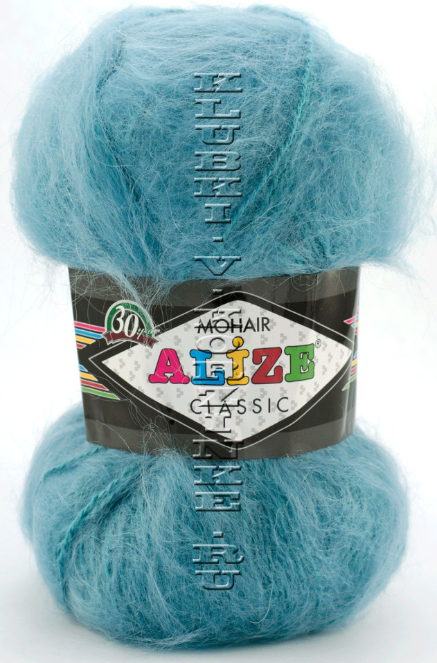 Пряжа Mohair Classic Alize - (164 - Лазурный)