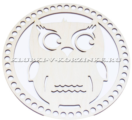 Резная крышка для корзины, Совушка, 20 см