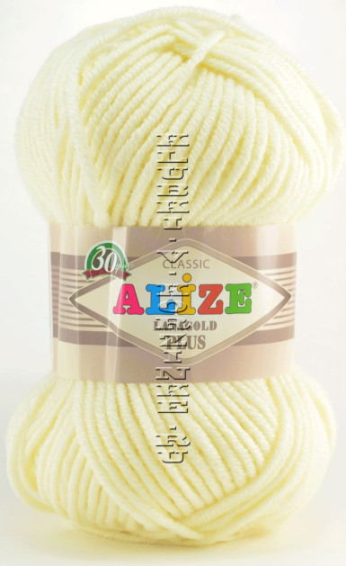 Пряжа LANAGOLD PLUS Alize - (01 - Кремовый)