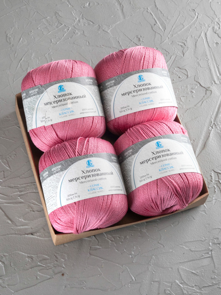 Пряжа Камтекс «Хлопок Мерсеризованный» - (088 - Брусника)