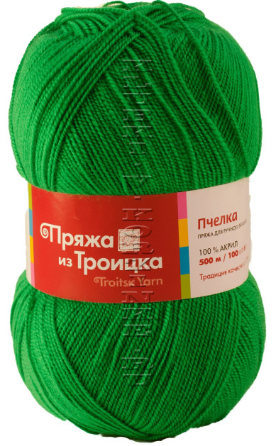 Пряжа Троицкая «Пчелка» - (0723 - Яркая зелень)