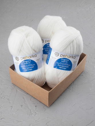Пряжа Пехорка «Ангорская теплая» - (01 - Белый)
