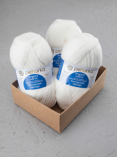 Пряжа Пехорка «Ангорская теплая» - (01 - Белый)