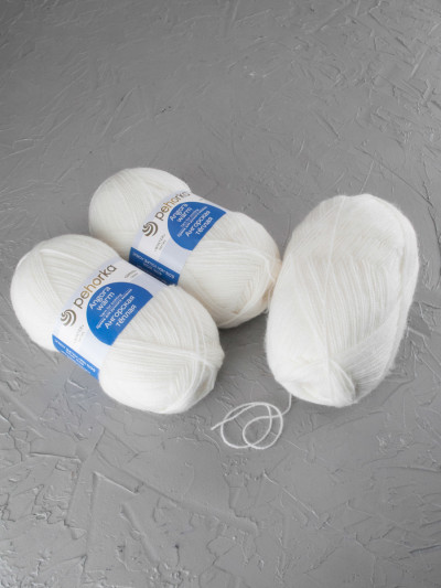 Пряжа Пехорка «Ангорская теплая» - (01 - Белый)