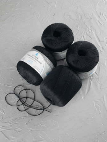 Пряжа Камтекс «Хлопок Мерсеризованный» - (003 - Черный)