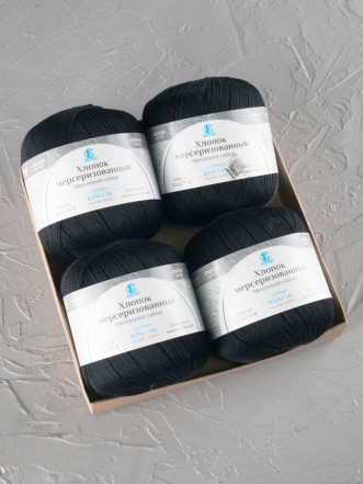 Пряжа Камтекс «Хлопок Мерсеризованный» - (003 - Черный)