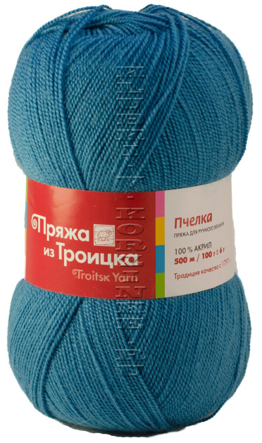 Пряжа Троицкая «Пчелка» - (1222 - Ярко-голубой)