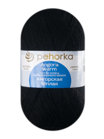 Пряжа Пехорка «Ангорская теплая» - (02 - Черный)