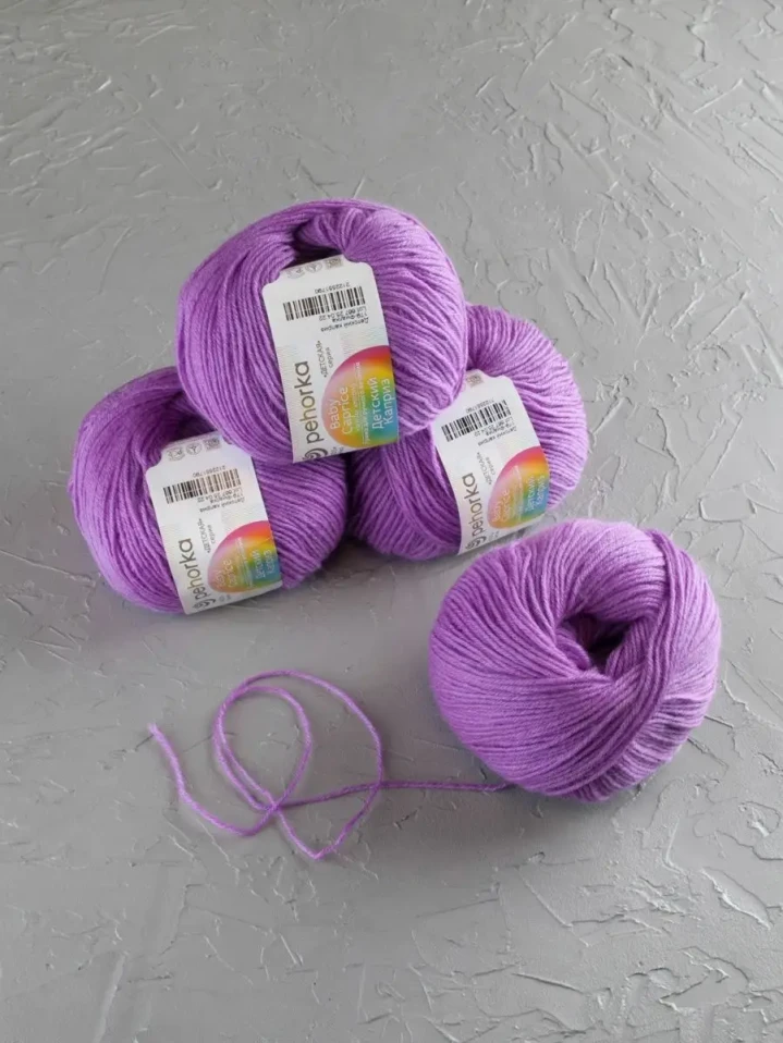 Пряжа Пехорка «Детский каприз» - (179 - Фиалка)