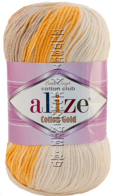 Пряжа Cotton Gold  Batik Alize - (6520 - Кремовый, желтый, беж)