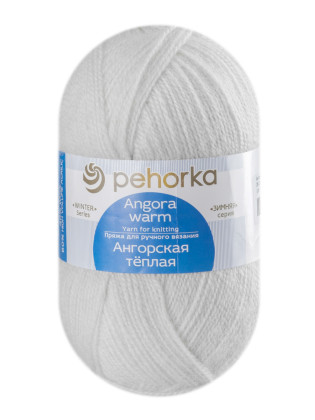 Пряжа Пехорка «Ангорская теплая» - (08 - Светло - серый)