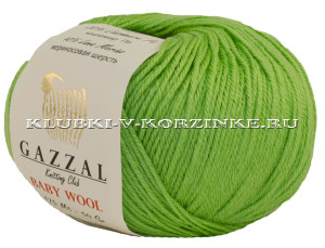 Пряжа GAZZAL (Газзал) &quot;BABY WOOL&quot; - (838 - Липа) 50 г / 175 м40% мериносовая шерсть, 40% полиакрил, 20% кашемир