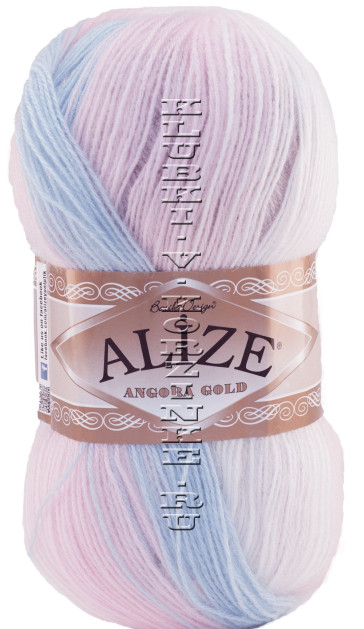 Пряжа ANGORA GOLD BATIK Alize - (6552 - Бледно розовый, голубой, кремовый)