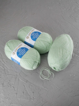 Пряжа Пехорка «Ангорская теплая» - (09 - Зелёное яблоко)