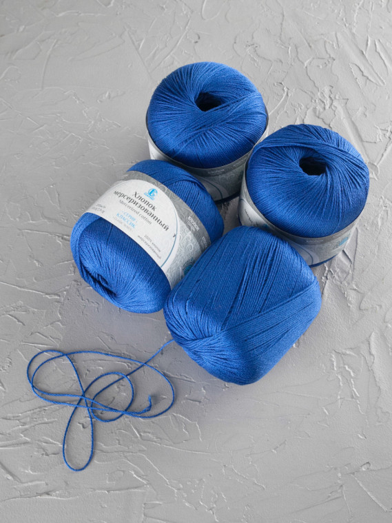 Пряжа Камтекс «Хлопок Мерсеризованный» - (019 - Василек)