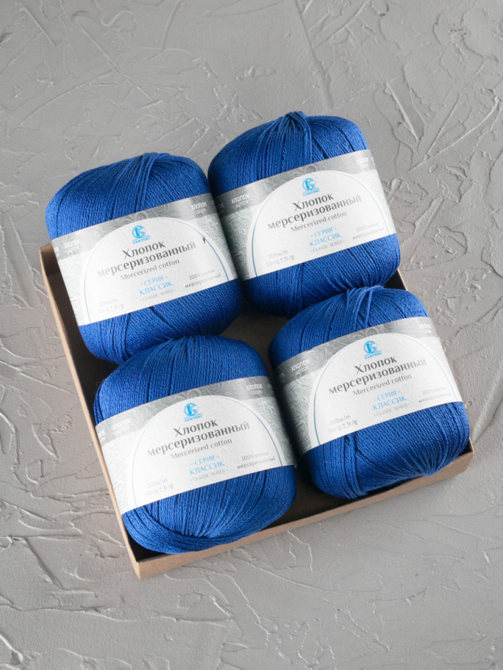 Пряжа Камтекс «Хлопок Мерсеризованный» - (019 - Василек)