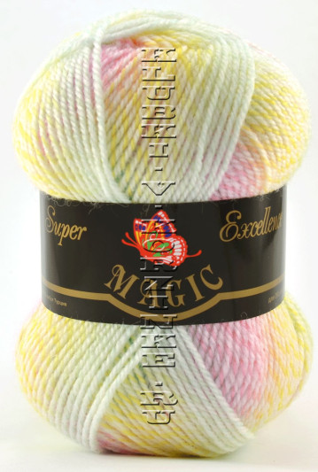 Пряжа MAGIC "Super Excellence" - (4209 - Желтый, бирюзовый, розовый)