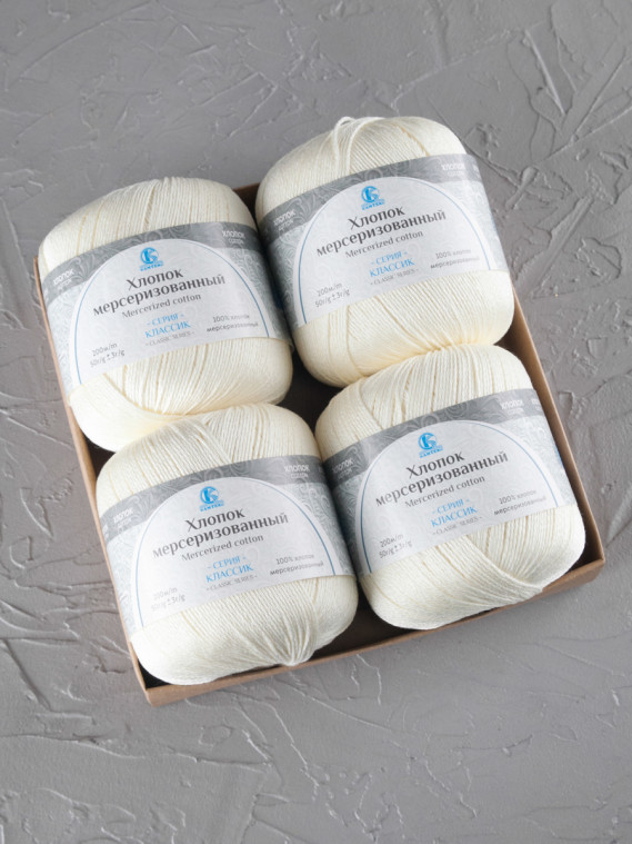 Пряжа Камтекс «Хлопок Мерсеризованный» - (080 - Экрю)
