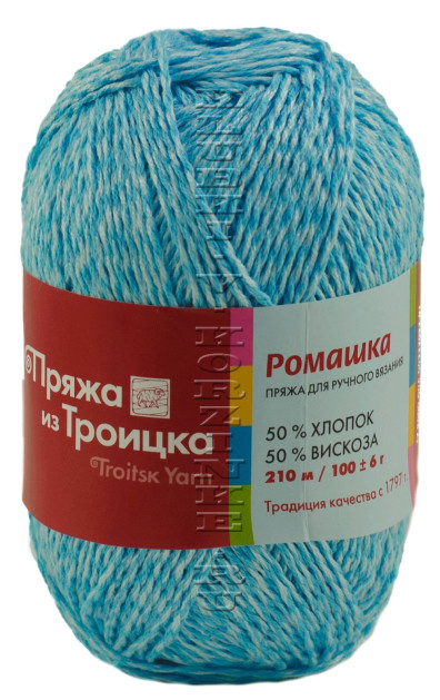 Пряжа Троицкая «Ромашка» - (3504 - Мулине (бирюза))
