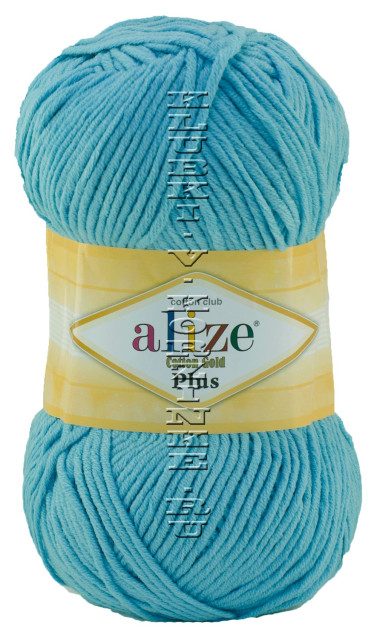 Пряжа Cotton Gold Plus Alize - (128 - Светлая бирюза)