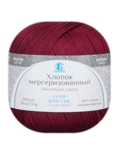Пряжа Камтекс «Хлопок Мерсеризованный» - (091 - Вишня)