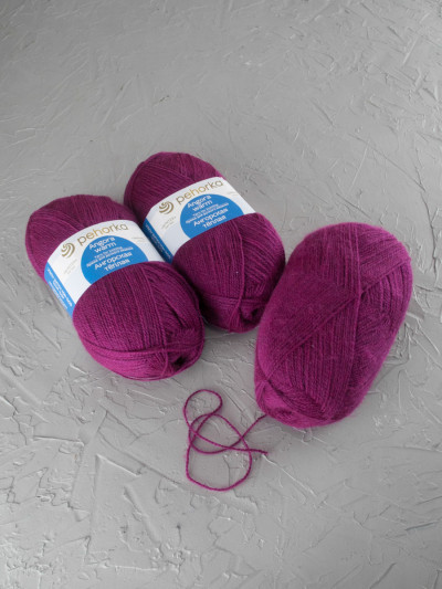 Пряжа Пехорка «Ангорская теплая» - (40 - Цикламен)