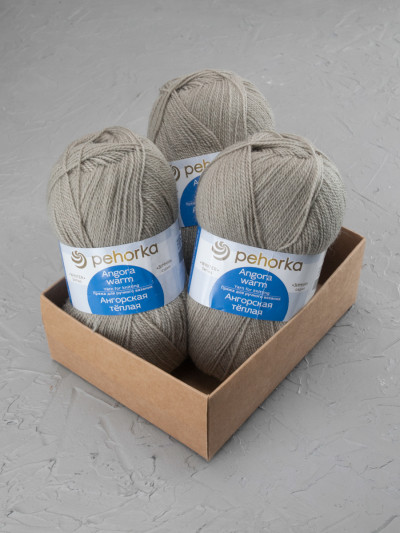 Пряжа Пехорка «Ангорская теплая» - (43 - Суровый лён)