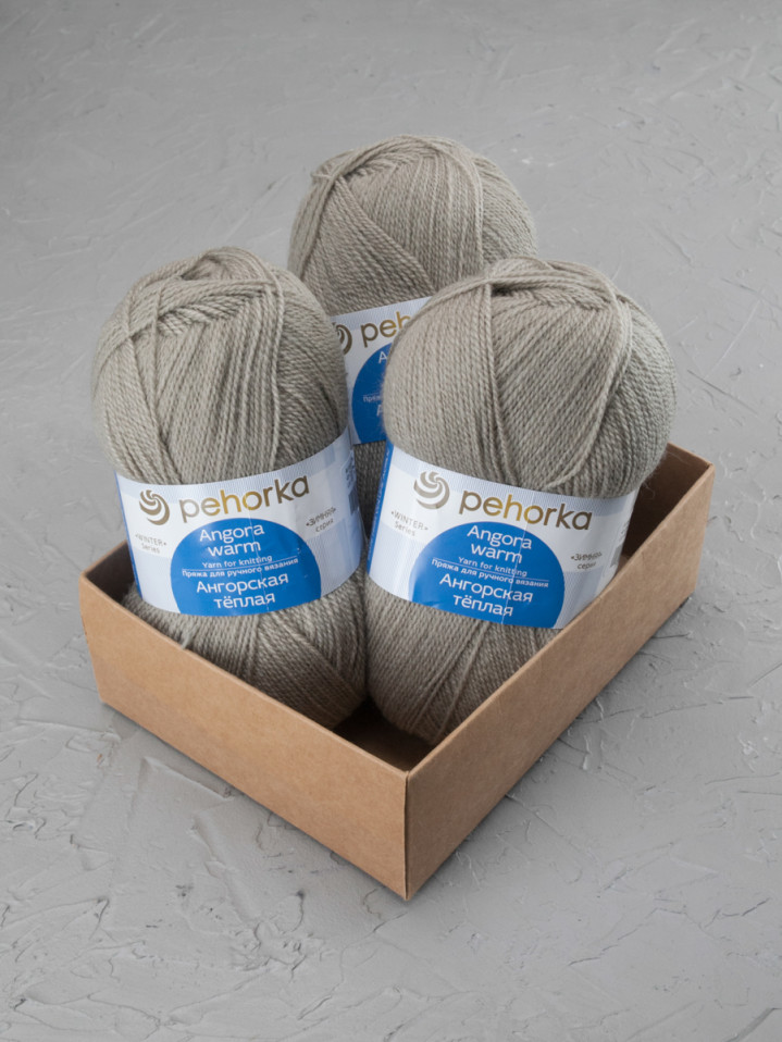Пряжа Пехорка «Ангорская теплая» - (43 - Суровый лён)