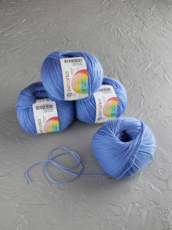 Пряжа Пехорка «Детский каприз» - (15 - Темно-голубой)