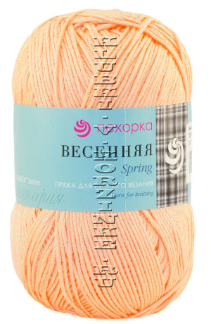 Пряжа Пехорка &quot;Весенняя&quot; - (186 - Манго) 100 г / 250 м100% хлопок мерсеризованный