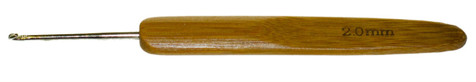 Крючок металлический № 2 с бамбуковой ручкой 13,5 см    